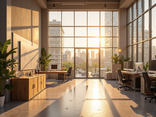 现代都市背景的相亲交友平台办公室场景，温暖明亮的室内环境，专业团队工作状态，充满温馨氛围